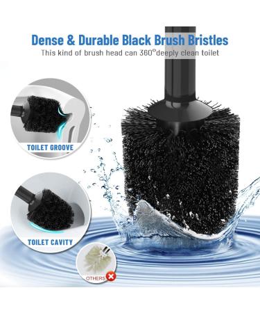 Uptronic Toilet Plunger & Brush Set with Holder - 2-in-1 Bathroom Cleaning Combo (Black) | Heavy Duty Bowl Brush with Modern Caddy Stand - Buy Online on GoSupps.com