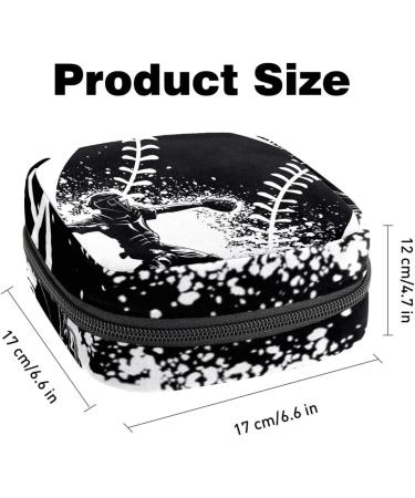 Menstrual Bag with Zipper for Women & Girls - Sanitary Pads & Tampons Collection (Baseball & Player Design) - Shop Internationally - Buy Online on GoSupps.com