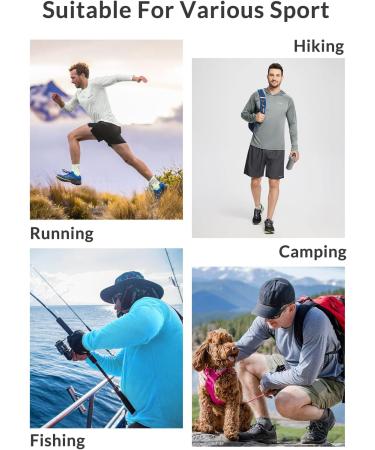 Baleaf Men's Sun Protection Hoodie Shirt UPF 50+ Long Sleeve Lightweight Rash Guard SPF T-Shirt - Gray, Medium - Buy Online on GoSupps.com