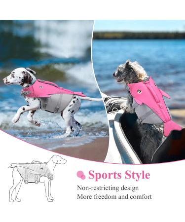Vivaglory Dog Swimming Vest for Small & Medium Dogs - Adjustable & Easy to Remove Pink (L: 66-79 cm) - Buy Online on GoSupps.com