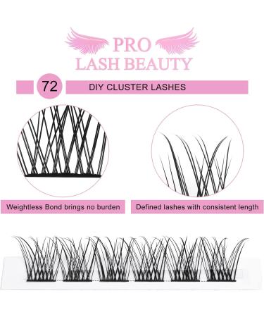 72 Pcs Soft Cluster Lash Extensions | DIY Volume Eyelashes 16mm | Super Thin Band - Buy Online on GoSupps.com