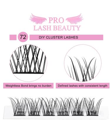 Cluster Lashes 72 Pcs Individual Lashes Mixed Tray 8-16mm | DIY Eyelash Extensions for Natural Look | Super Thin Band, Reusable & Comfortable - Buy Online on GoSupps.com