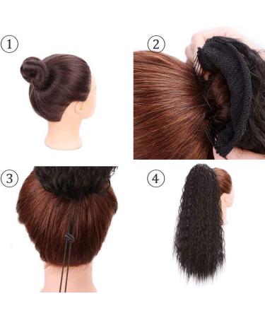 18 Inch Long Curly Ponytail Extension Corn Wavy Drawstring Ponytail Hair Extensions Hair Pieces for Women Sandy blonde & bleach blonde - Buy Online on GoSupps.com