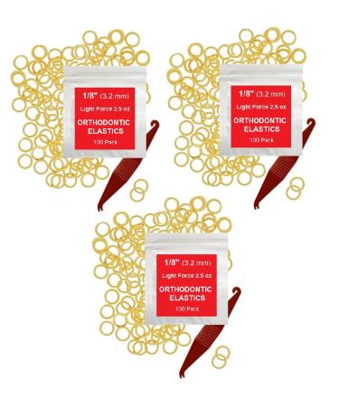 1/8 Inch Orthodontic Elastic Rubber Bands 300 Pack Natural Light 2.5 Ounce Small Rubberbands Dreadlocks Hair Braids Fix Tooth Gap Free Elastic Placer for Braces
