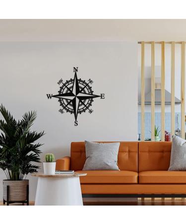 Luccyle 43cm Large Nautical Compass - Black Metal Home & Outdoor Decoration - Buy Online on GoSupps.com