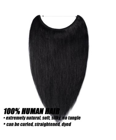 Elailite Real Hair Extensions with Wire - Invisible Faden Remy Smooth 16 /40cm 60g #01 Black - Premium Quality International Shipping - Buy Online on GoSupps.com