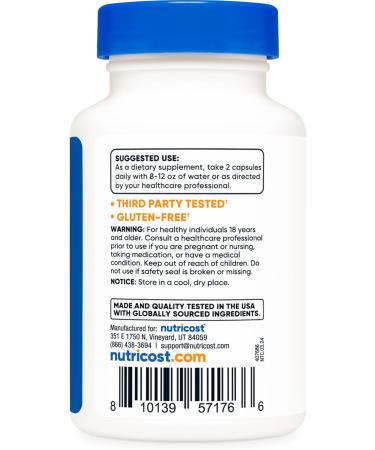 Nutricost Kava Kava Capsules 350 MG Per Serving 60 Capsules 30 Servings - Non-GMO Vegan - Buy Online on GoSupps.com
