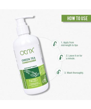 O.trix Green Tea Conditioner | Paraben-Free | Nourish & Enhance Shine for All Hair Types | 300ml for Men & Women - Buy Online on GoSupps.com