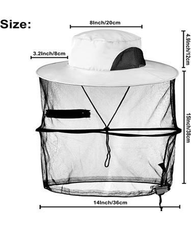 Drasry Mosquito Head Net Hat Fishing Hat Sun Hat Hunting Fisherman Hat with Mesh Hiking Gardening Hat Grey 1pcs 0 - Buy Online on GoSupps.com