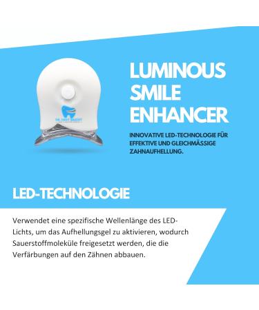 Dr. Dent Bright Tooth Bleaching Set | Safe & Effective Home Whitening Kit for Sensitive Teeth | LED Light Lightening Gel Mouth Rails Shade Guide | Top Quality Teeth Whitening Solution - Buy Online on GoSupps.com