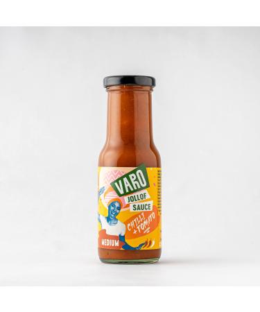 Varo Jollof Sauce Chilli and Tomato Medium Sauce 220g Bottle