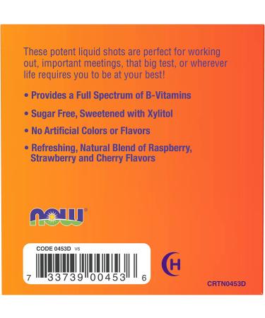Now Foods B-12 Shots - Mixed Berry 10000 mcg | 12 Pack (15 ml Each) - Energy Boosting Supplement - Buy Online on GoSupps.com