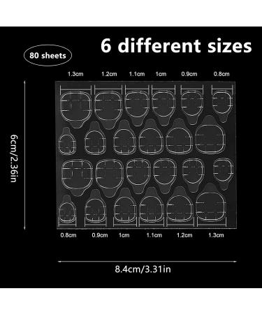 Buy Gzqiancang 80 Sheet NAGEL Adhesive Pads - Transparent Nail Glue for Weddings Festivals DIY Nail Art & Competitions (6 Sizes) - Buy Online on GoSupps.com