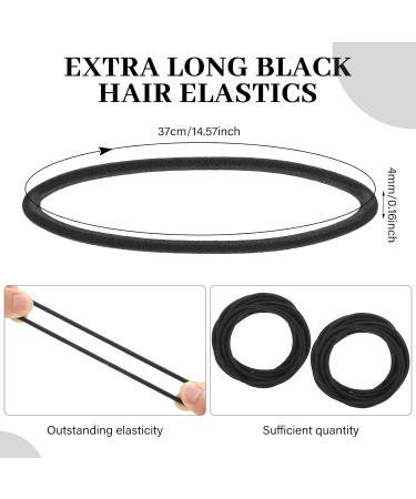 80 Count Extra Long Hair Ties for Thick & Curly Hair - No Metal Elastic Ponytail Holders for Women in Black - Hair Accessories - Buy Online on GoSupps.com