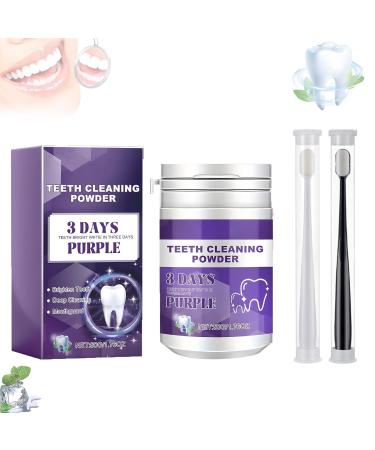 3 Days Teeth Whitening Powder 3 Days Tooth Cleaning Powder Teeth Whitening Bright Powder 3 In 1 Pearl Probiotic Tooth Powder Has A Refreshing Taste Effective Teeth Whiteer (Purple*1)