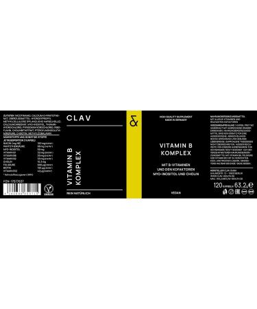 Vitamin B Complex - All 8 B Vitamins + Myo-Inositol & Choline - 120 Vegan Capsules for Optimal Health - Buy Online on GoSupps.com
