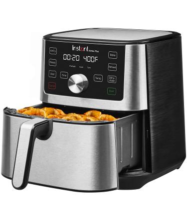 Instant Vortex Plus Air Fryer Oven, 6 Quart, From the Makers of Instant Pot, 6-in-1, Broil, Roast, Dehydrate, Bake, Non-stick and Dishwasher-Safe Basket, App With Over 100 Recipes, Stainless Steel 6 QT Vortex Plus