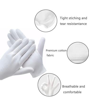24PCS White Cotton Moisturizing Gloves - 12 Pairs, Premium Quality, Soft & Stretchable Lining for Hand Spa, Guards, Parade, Film & Photo - Universal Fit - Buy Online on GoSupps.com