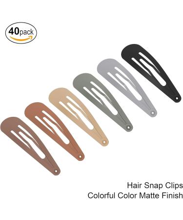 XCZYN 40 Pcs Snap Hair Clips Matte Finish Colorful Color Anti-slip Snap Clip Hair Accessories Metal Barrettes for Women Little Girls Lady Hair Styling (40 Pieces Dark Colour) 1 count (Pack of 40) Dark Color - Buy Online on GoSupps.com