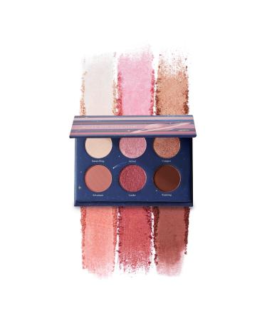 READY TO SHINE Pocket-Sized Small Eyeshadow Palette with 6 Highly Pigmented Matte Frost and Shimmer Saturn Voyage Mini Travel Eyeshadow Palette