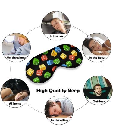Varicoloured Dice Sleep Mask Eye Cover - Adjustable Strap for Men and Women - Blocks Light for Night Travel and Nap - Buy Online on GoSupps.com