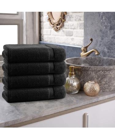 Class Home Collection Terry Cloth Bath Towels - 100% Cotton Pack of 4 70x140 cm Black - Luxury Bath Linens for Home - Buy Online on GoSupps.com