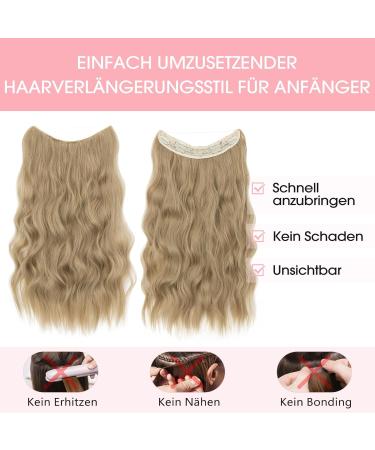 Silk-Co Hair Extensions - Adjustable Synthetic Clip-In Extensions for Women | 60cm Dark Blonde & Blond - International Shipping Available - Buy Online on GoSupps.com