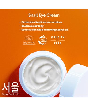 Korean Snail Eye Cream with 97.5% Snail Mucin & Centella Asiatica for Anti-Aging - 0.5 oz - Buy Online on GoSupps.com