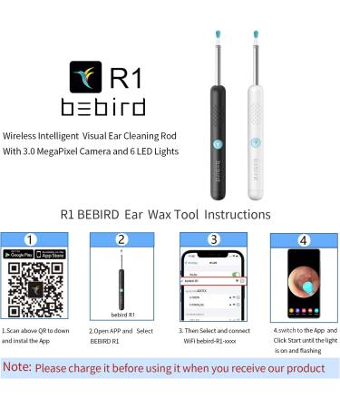 BEBIRD R1 Earwax Removal Tool with 1080P HD Camera | WiFi Ear Cleaner for Mobile Devices - White - Buy Online on GoSupps.com