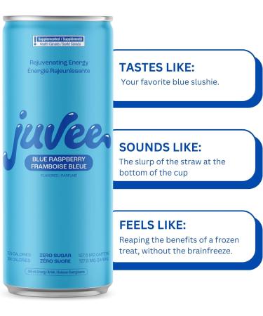 Juvee Rejuvenating Sugar Free Energy Drink Blue Raspberry + Kiwi Strawberry Taurine Vitamin B12 Vitamin B6. 128 Mg Of Caffeine. L-Theanine For Mood Support. Panax Ginseng For Focus. Vitamin C For Immune Support. Gluten Free 12 Fl Oz (Pack of 12) Variety P - Buy Online on GoSupps.com