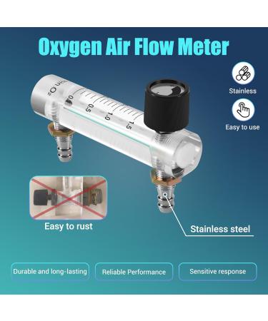 ecaqlin 0.1-1.5LPM 1.5L Oxygen Flow Meter Flowmeter with Control Valve for Oxygen Air Gas - Buy Online on GoSupps.com