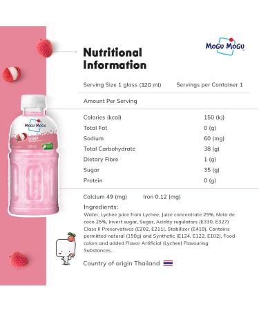 Mogu Mogu Multi Flavor Juice Drink with Nata de Coco Jelly 320ml Pack of 6 Refreshing tropical Thai made sip and chew drink Mix 30000 ml Pack of 6 - Buy Online on GoSupps.com