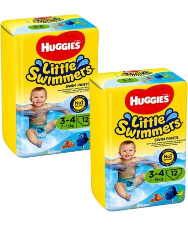 Little Swimmers Size 3-4 Disposable Swim Nappies with Nappy Bags - 24-Pack for Babies (7-15kg) - Waterproof Nappies for Swimming - Perfect for Summer Pools - Buy Online on GoSupps.com