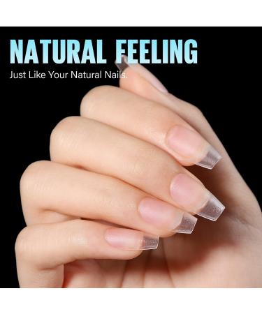 Tomicca Ballerina Short Nail Tips - 240 Gel & Acrylic Half Matte Coffin Style - 15 Sizes for Perfect Fit - Buy Online on GoSupps.com