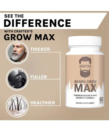 Crafted Beard Growth Kit for a Thicker Fuller Beard - Beard Growth Oil, Roller, Vitamins - 1 Month Kit - Buy Online on GoSupps.com