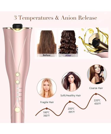 Yuehuam Auto Hair Curler Automatic Curling Iron Wand with 4 Temperatures & 3 Timers Dual Voltage Auto Shut-Off Spin Iron for Hair Styling - Buy Online on GoSupps.com