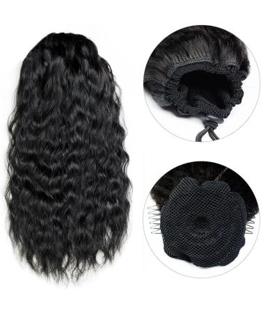 Human Hair Ponytail Hair Piece Human Hair Drawstring Ponytail Extension Water Wave Ponytail Hair Pieces Natural Color Natural Wave Ponytail Clip in Hair Extensions for Black Women Ponytail Hairpiece 14inch 150g Black - Buy Online on GoSupps.com