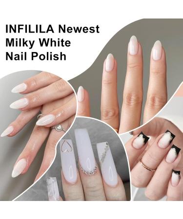 NXJ INFILILA Milky White Gel Nail Polish 15ml White Gel Nail Polish White Sheer Nail Polish Neutral Gel Nail Polish Nail Art French Manicure Salon & Home Gift for Women 0.5Oz A-white 01 - Buy Online on GoSupps.com