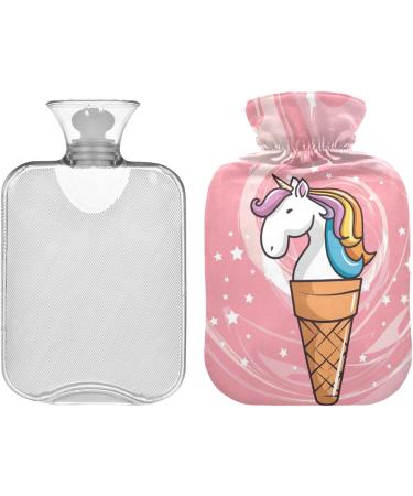 Buy Naanle Cute Ice Cream Unicorn Heat Bottle - 2L Transparent Hot Water Bottle for Bed Hand & Feet Warmer Pain Relief & Cold Therapy - International Shipping Available - Buy Online on GoSupps.com