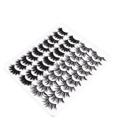 minkissy Lashes Kit 20 Pairs Three-dimensional Cross Eyelashes Lashes Natural Natural Artificial Eyelashes Dense Eyelashes 3d Mix Imitation Thick Eyelashes