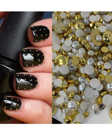 Face Pearl Gems Nail Rhinestone Stickers 2800 PCS - 4 Sheets - Gold | 3D Self Adhesive Temporary Tattoo Dots for Women - Festival Bling Crystal Jewels for Eyes, Hair, Body - Buy Online on GoSupps.com