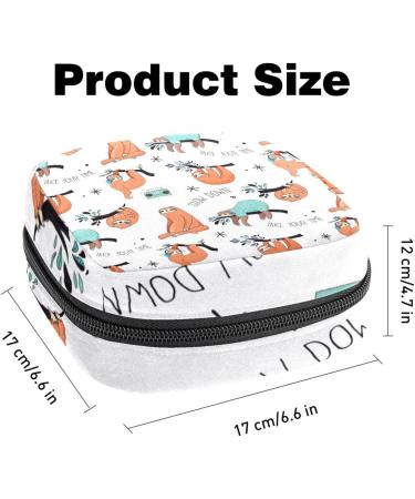Buy Cute Sloth Menstruation Pad Bag with Zipper | Women's Tampon & Napkin Collecting Bag Perfect for Women & Girls - Buy Online on GoSupps.com