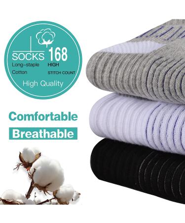 Cooplus Men's Cotton Athletic Ankle Socks with Arch Support (6 Pairs) - Black/Grey - Buy Online on GoSupps.com