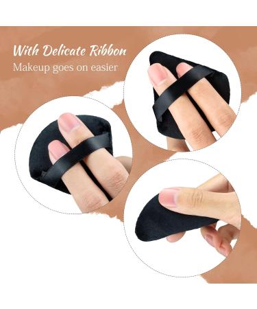 2 Pcs Soft Triangle Velour Makeup Powder Puff Set for Pressed and Loose Powder - Black+Blue - Buy Online on GoSupps.com