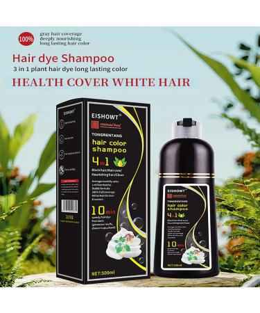 Black Hair Dye Shampoo - 4 in 1 Gray Coverage for Men & Women | Natural Plant-Based Formula | 500ml - Buy Online on GoSupps.com