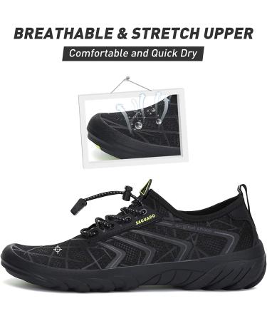 SAGUARO Women's Quick Dry Water Shoes for Beach  Swim  Surf - Black - Buy Online on GoSupps.com