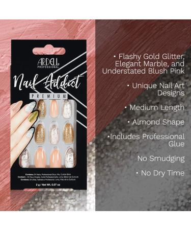 Ardell Nail Addict Premium Pink Marble & Gold | 0.07 oz (2 g) - Buy Now! - Buy Online on GoSupps.com