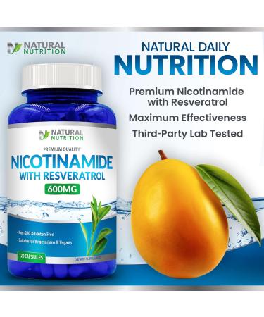 Generic Natural Vitamin Nicotinamide with Resveratrol 600mg (Vitamin B-3) 120 Veggie Capsules Gluten Free & Non-GMO - Buy Online on GoSupps.com