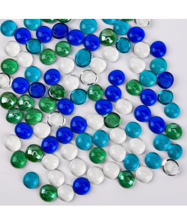 Hisredsun 290 pieces of glass pebble stones 1.35 kg of mixed colors flat marble pearls vase fillers fire glass pebble stones artificial gemstones decorative glass stones for aquarium flowerpot 17-20mm 1.35kg mixed - Buy Online on GoSupps.com