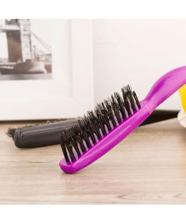 Boar Bristle Teasing Hair Brush Set for Women Men - Salon Quality Styling Comb Set in Fuchsia and Purple - Buy Online on GoSupps.com